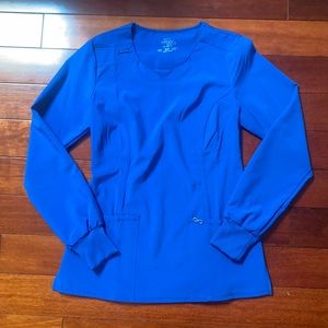Cherokee Infinity Long Sleeve Royal Blue Scrub Top XS EUC